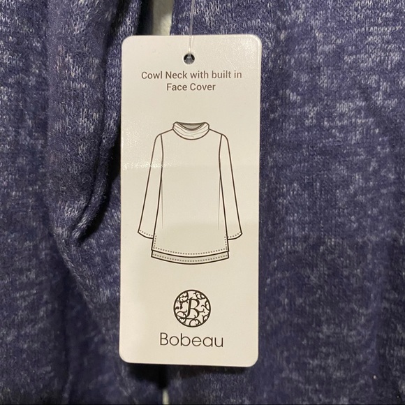 Bobeau cowl neck long sleeve top / built in mask - Picture 4 of 5